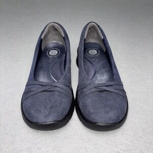 Bzees Goody Womens Navy Blue Washable Slip On Loafers Shoes 7M Stretch Wedge